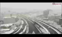 بارش برف بهاری در اطراف پایتخت (+فیلم)