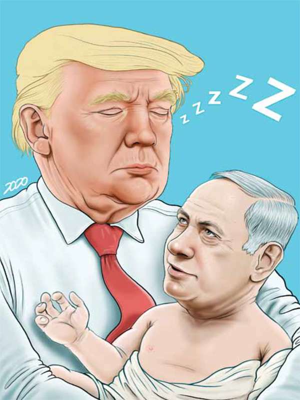 کاریکاتور دونالد ترامپ و نتانیاهو