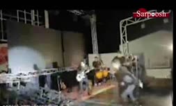 ویدئو/ سقوط تلویزیون بزرگ شهری روی گروه موسیقی در بم