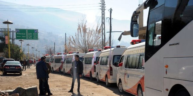 اتوبوس های حامل ساکنان الفوعه و کفریا,اخبار سیاسی,خبرهای سیاسی,خاورمیانه