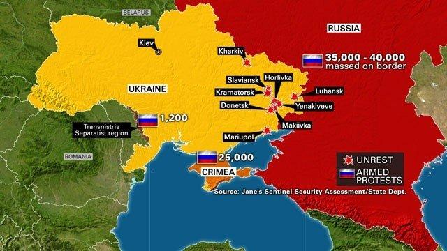 نقشه محل وقوع ناآرامی‌ها در شرق اوکراین,اخبار سیاسی,خبرهای سیاسی,اخبار بین الملل
