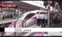 ویدئو/ سفر در جاده‌های ژاپن با یک قطار صورتی «هلو کیتی» (+ تصاویر)