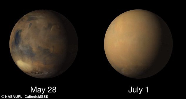 تغییرات سطح مریخ در اثر طوفان غبار,اخبار علمی,خبرهای علمی,نجوم و فضا