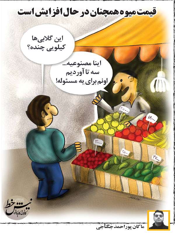 کاریکاتور افزایش قیمت میوه ها,کاریکاتور,عکس کاریکاتور,کاریکاتور اجتماعی