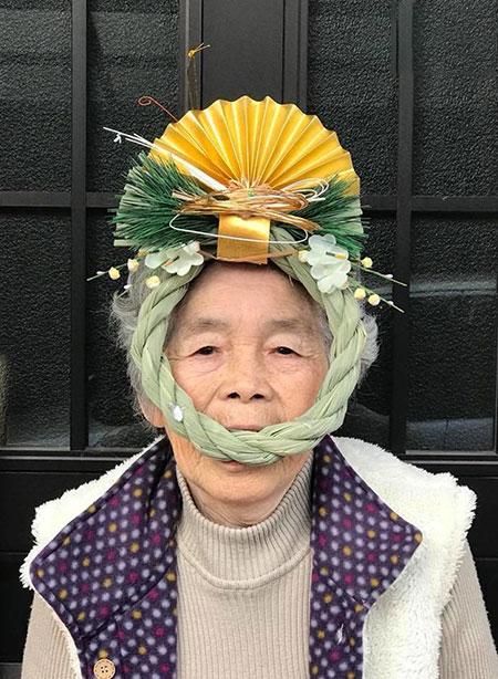 تصاویر دیدنی پیرزن ژاپنی,تصاویر پیرزن 90 ساله ژاپنی,تصاویر پیرزن ژاپنی