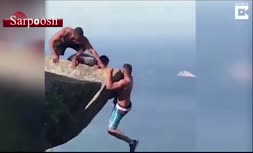 ویدئو/ آویزان شدن از صخره ۸۴۴ متری به خاطر یک سلفی ناقابل!