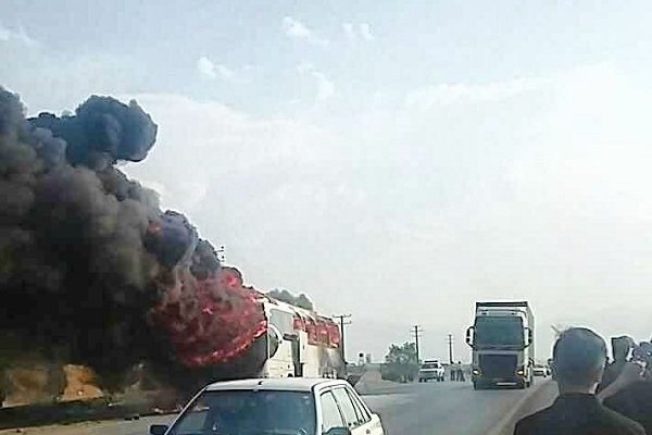 حریق اتوبوس جاده همدان - تهران,اخبار حوادث,خبرهای حوادث,حوادث
