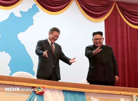 عکس سفرمون جائه این به کره شمالی,تصاویرسفرمون جائه این به کره شمالی,عکس دیدارمون جائه این با کیم جونگ اون