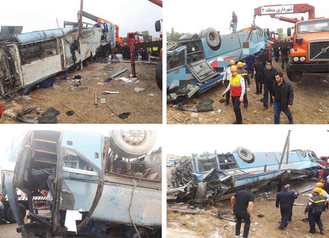 تصاویر واژگونی اتوبوس دانش آموزان در تبریز,عکس های واژگونی اتوبوس دانش آموزان در تبریز,عکس تصادف اتوبوس دانش آموزان در تبریز