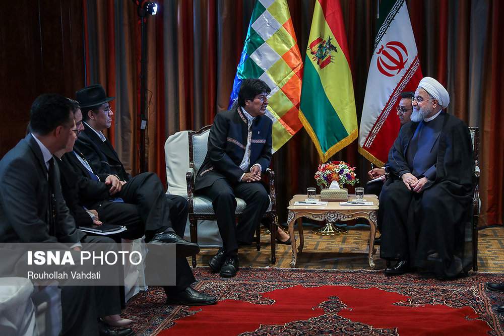 تصاویر دیدار حسن روحانی و رئیس جمهور بولیوی,عکس های دیدار حسن روحانی و اوا مورالس,تصاویر دیدار حسن روحانی و عبدالله عبدالله