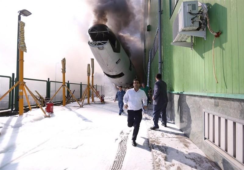 آتش سوزی هواپیمای اسقاطی ماهان,اخبار حوادث,خبرهای حوادث,حوادث امروز