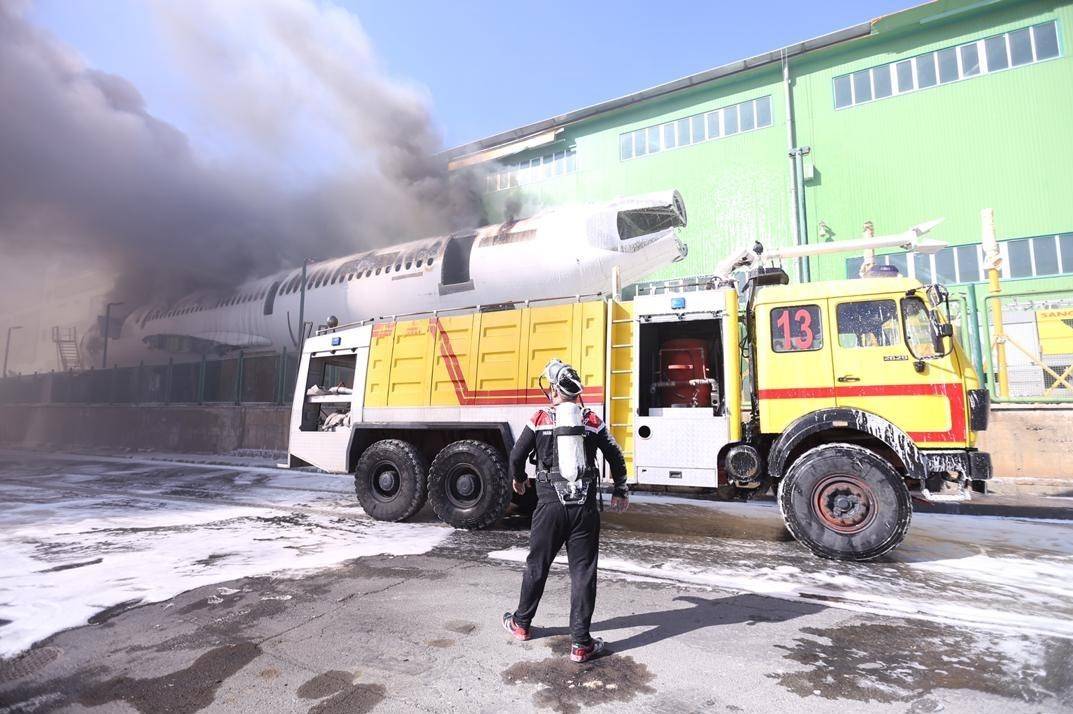 آتش سوزی هواپیمای اسقاطی ماهان,اخبار حوادث,خبرهای حوادث,حوادث امروز