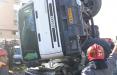 واژگونی خودروی حمل بتن بر روی سواری پژو,اخبار حوادث,خبرهای حوادث,حوادث
