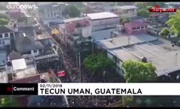 ویدئو/ عبور کاروان مهاجران از رود مرزی میان گواتمالا و مکزیک