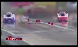 فیلم/ نجات معجزه آسای راننده در مسابقه اتومبیل رانی 