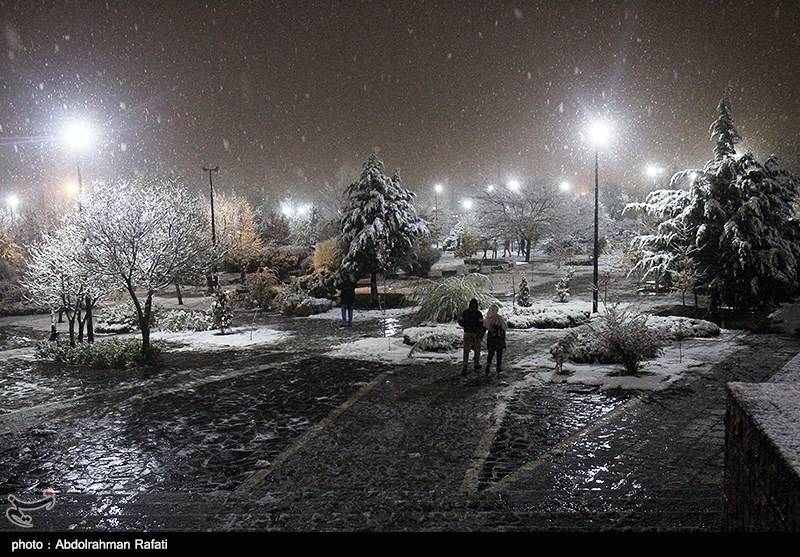 تصاویر بارش برف همدان,برف پاییزی,بارش برف
