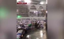 ویدئو/ بارش باران هنگام نماز در مکه مکرمه
