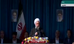 ویدئو/ رفتار عجیب برخی مسئولان و همراهان رئیس جمهور در مراسم سخنرانی روحانی در شاهرود!