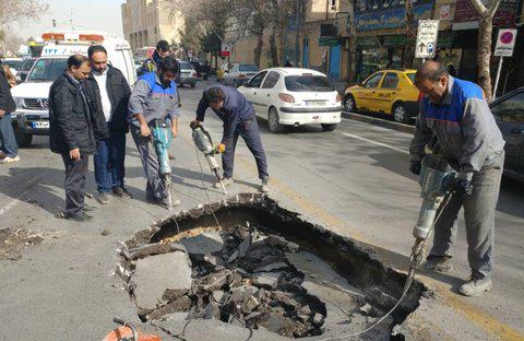 فرونشست خیابان شمس آبادی,اخبار اجتماعی,خبرهای اجتماعی,شهر و روستا