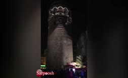ویدئو/ نورپردازی برروی برج گالاتای در مرکز شهر استانبول ترکیه