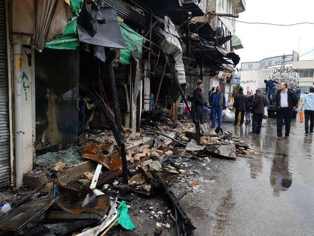 آتش سوزی مغازه های چالوس,اخبار حوادث,خبرهای حوادث,حوادث امروز