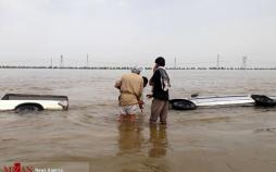 تصاویر سیل شادگان,عکس های سیل در شادگان خوزستان,عکس های غرق شدن خودروها در سیلاب خوزستان