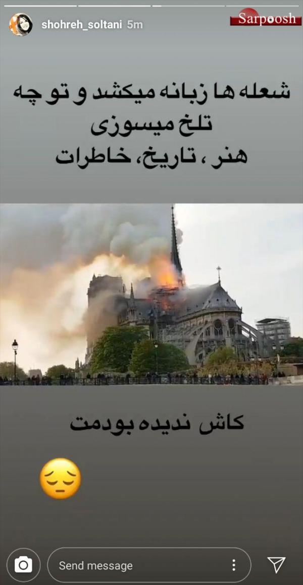 آتش گرفتن کلیسای نوتردام پاریس,اخبار هنرمندان,خبرهای هنرمندان,بازیگران سینما و تلویزیون
