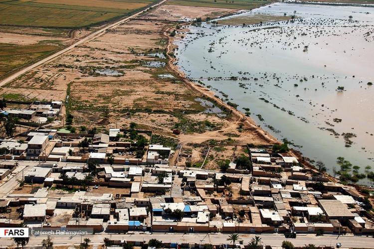 تصاویر روستاهای غرق در سیل خوزستان,عکس های روستاهای خوزستان,تصاویری از غرق شدن روستاها در خوزستان