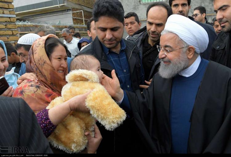 تصاویر حسن روحانی در گلستان,عکس های رئیس جمهور در مناطق سیل زده گلستان,عکس های حسن روحانی در مناطق سیل زده گلستان