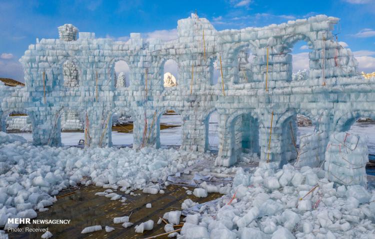 تصاویرآب شدن یخ های جشنواره یخ هاربین‎,عکس های جشنواره یخ هاربین‎,تصاویری از فستیوال یخ در چین