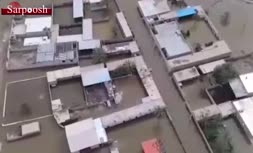 فیلم/ غرق شدن روستای «سید سلمان» در سیلاب خوزستان