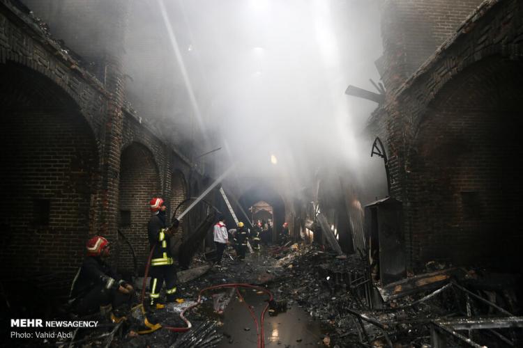 تصاویر بازار تبریز پس از آتش سوزی,عکس های بازار تبریز,تصاویری از خسارت به بازار تبریز بعد از آتش گرفتن