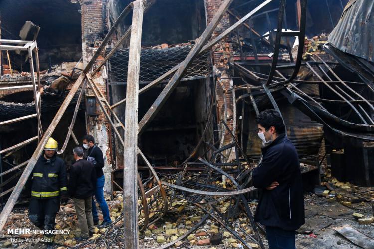تصاویر بازار تبریز پس از آتش سوزی,عکس های بازار تبریز,تصاویری از خسارت به بازار تبریز بعد از آتش گرفتن