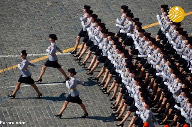 تصاویر رژه ی زنان نظامی روس,عکس های رژه ی زنان نظامی روس,تصاویرزنان نظامی روس