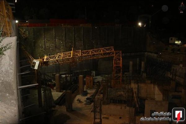 سقوط جرثقیل ساختمانی در ملاصدرای تهران,اخبار حوادث,خبرهای حوادث,حوادث امروز