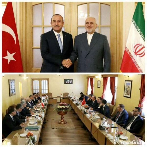 دیدار ظریف و وزیر امور خارجه ترکیه,اخبار سیاسی,خبرهای سیاسی,سیاست خارجی