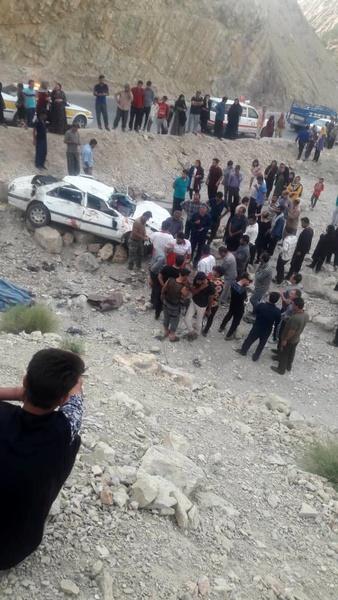 سقوط مرگبار پژو پارس در محور سادات- چرام,اخبار حوادث,خبرهای حوادث,حوادث