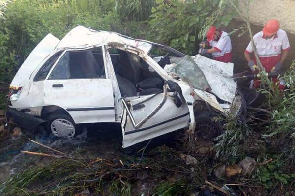 سقوط پراید درون رودخانه در پیرانشهر,اخبار حوادث,خبرهای حوادث,حوادث