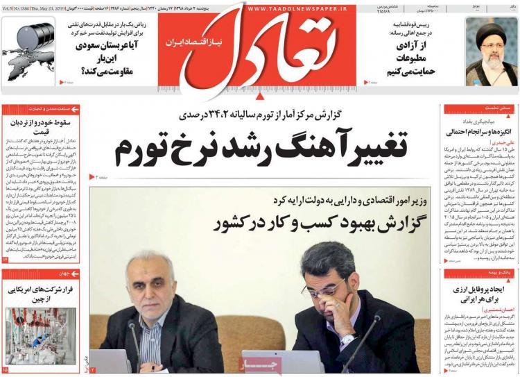 عناوین روزنامه های اقتصادی پنجشنبه دوم خرداد ۱۳۹۸,روزنامه,روزنامه های امروز,روزنامه های اقتصادی