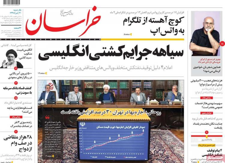 تیتر روزنامه های سیاسی یکشنبه سی ام تیر ۱۳۹۸,روزنامه,روزنامه های امروز,اخبار روزنامه ها