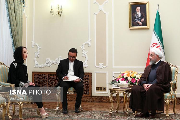 تصاویر دیدار حسن روحانی با گابریلا کوئواس بارون,عکس های رییس جمهور ایران,تصاویر رییس اتحادیه بین‌المجالس جهانی در ایران