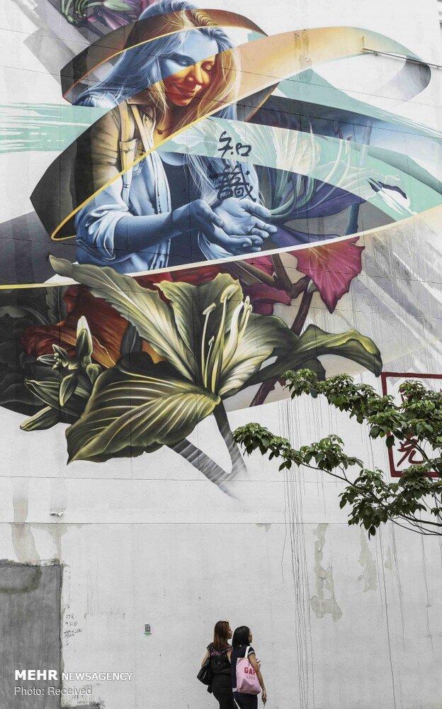 تصاویر جشنواره هنرهای خیابانی هنگ کنگ‎,عکس های هنر نقاشی در هنگ کنگ,تصاویر دیدنی از خیابان های هنگ کنگ