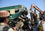 برخورد یک قطار مسافربری با قطاری باری در پاکستان,اخبار حوادث,خبرهای حوادث,حوادث