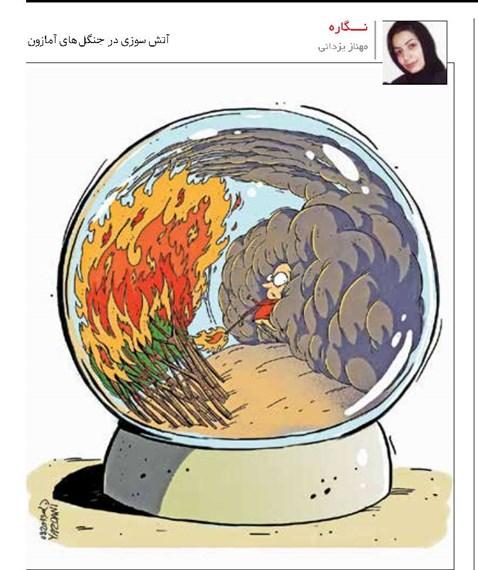 کاریکاتور آتش سوزی در آمازون,کاریکاتور,عکس کاریکاتور,کاریکاتور اجتماعی