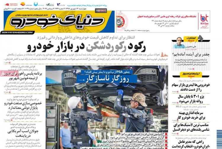 عناوین روزنامه های اقتصادی چهارشنبه سیزدهم شهریور ۱۳۹۸,روزنامه,روزنامه های امروز,روزنامه های اقتصادی