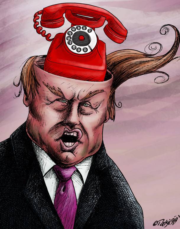 کارتون ترامپ در انتظار تماس روحانی