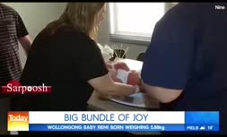 فیلم/ ذوق‌زدگی گوینده از خواندن خبر تولد نوزاد ۶ کیلویی