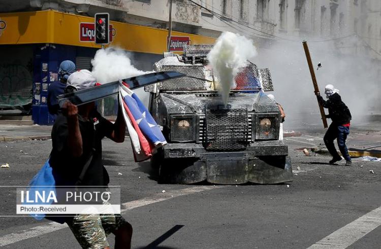 تصاویر اعتراضات و شورش در شیلی,عکس های تظاهرات مردمی در شیلی,تصاویری از اعتراضات در شیلی
