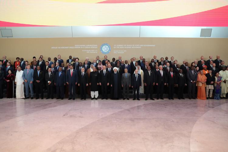 تصاویر مراسم اجلاس سران کشورهای عضو جنبش عدم تعهد,عکس های سیاستمداران جهان,تصاویر سفر روحانی به باکو