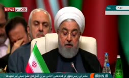 چُرت‌زدن ظریف در هنگام سخنرانی رئیس جمهور!